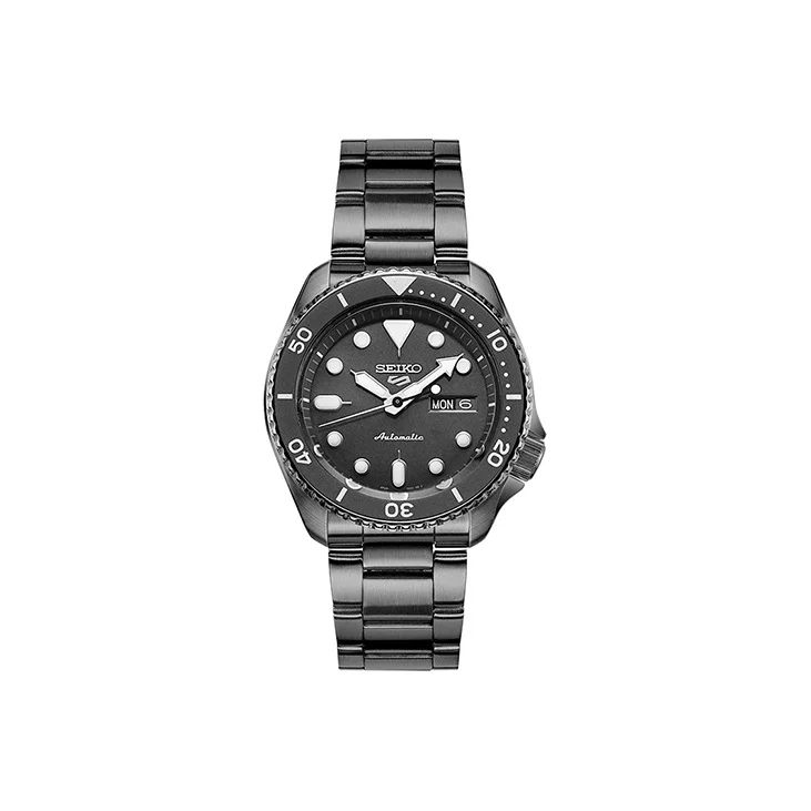 SEIKO 5 Mechanical Movement Stainless Steel Watchband Watch 42mm Men's Watches Black Dial SRPD65K1