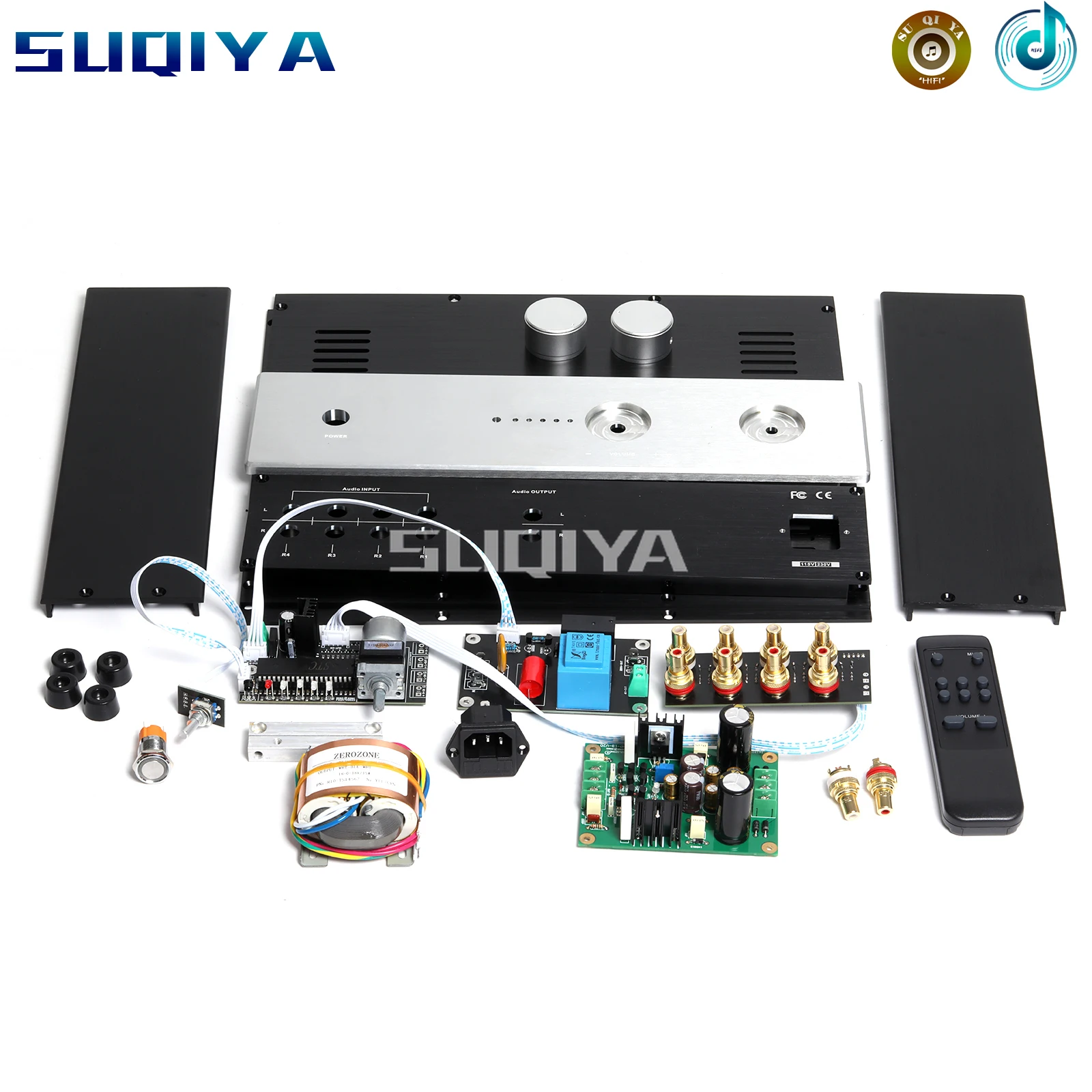 

SUQIYA-Tube Preamplifier DIY Chassis Kit with Remote Control Sigma22 Series Voltage Regulator Power Supply Board 15W Transformer