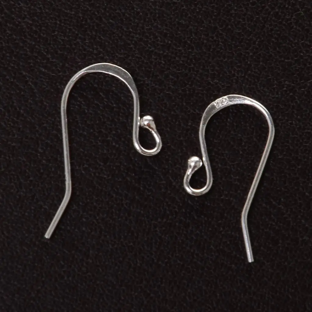 1 Paar Sterling Silber Französisch Draht Ohrring Haken 17mm Ohrringe Befunde Ohrringe Verschlüsse Armaturen DIY Schmuck herstellung Zubehör