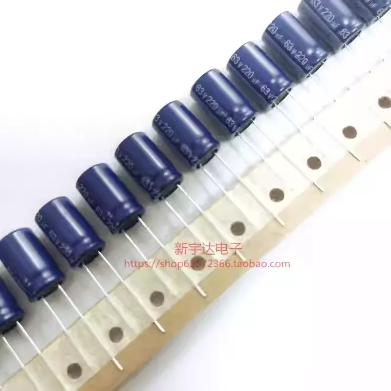 

10-100 шт. 63В 220мкФ 10x16 Aihua RJ высокочастотный низкозащитный оригинальный электролитический конденсатор 220мкФ 63В AISHI