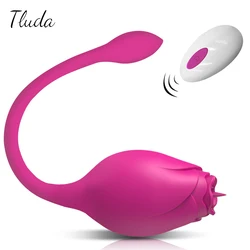 Powerful Wireless Dildo Vibrator Female Sex Toys For Women Remote Control Tongue Licking G-Spot Vaginal Ball Vibrating Love Egg