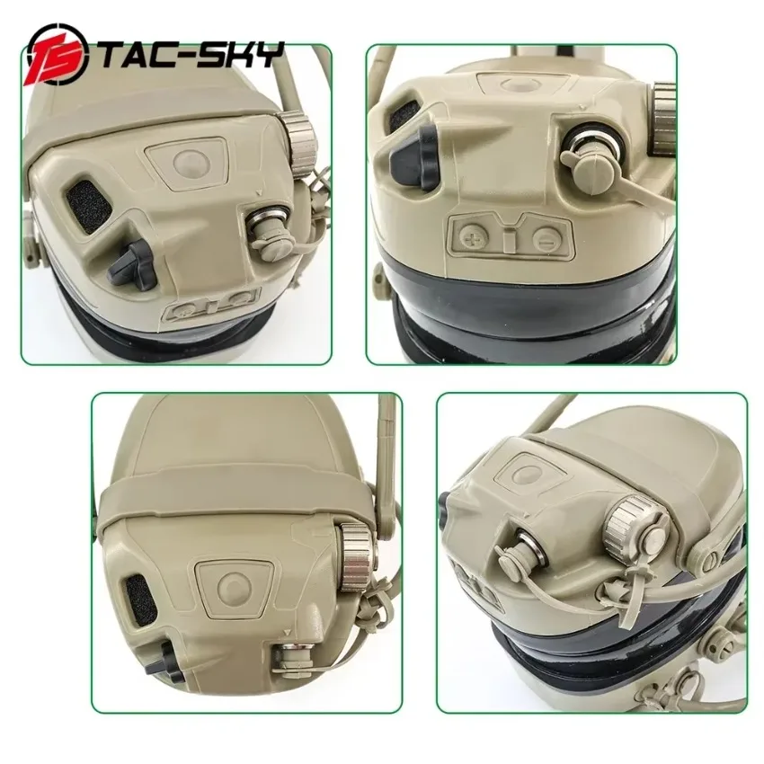 TAC-SKY ARC Rail Helmet Headset Mount Outdoor Shooting Headset Dual-Mode AMP Tactical Communication & Hearing Protection Headset