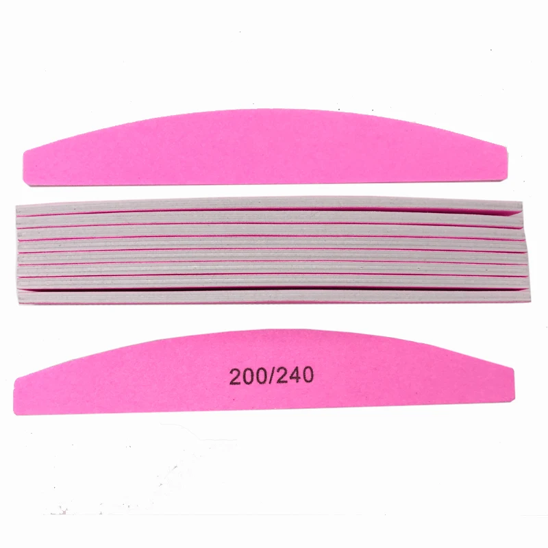 Lime à ongles rose, grain 200/240, Durable, haute qualité, meulage fin, outils de manucure pour usage domestique, outils de Salon de manucure, 2/5/10/25 pièces