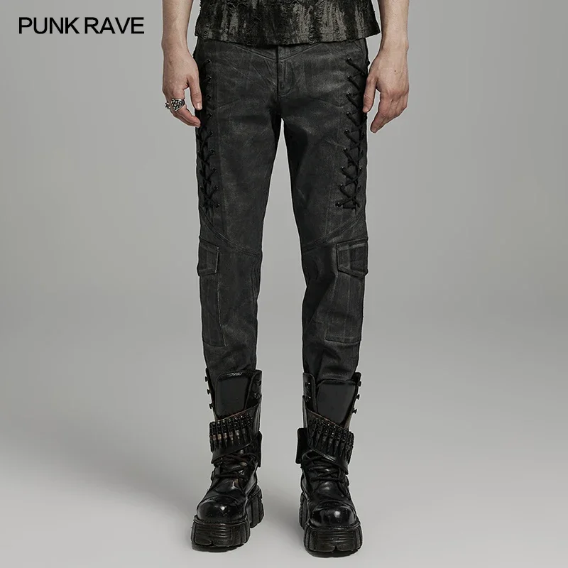 PUNK RAVE-Pantalon de Bergame Irrégulier pour Homme, Style Punk, Design FJH, Proximité Décorative, Streetwear, Automne