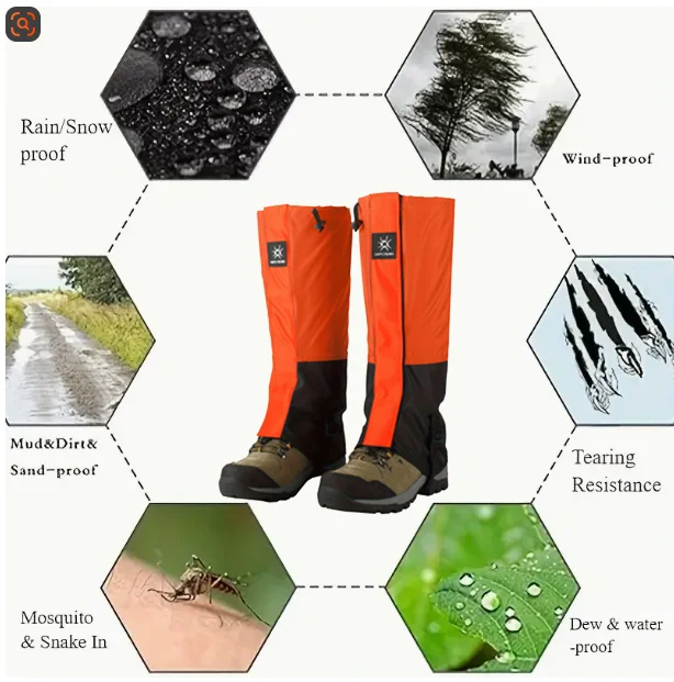 Wasserdichte Beinmanschette Outdoor Schnee Dorf Schnee Abdeckung Bergsteigen Schnee Wüste Wandern Schnee und Sand Prävention Bein Abdeckung Skifahren – Detail 10