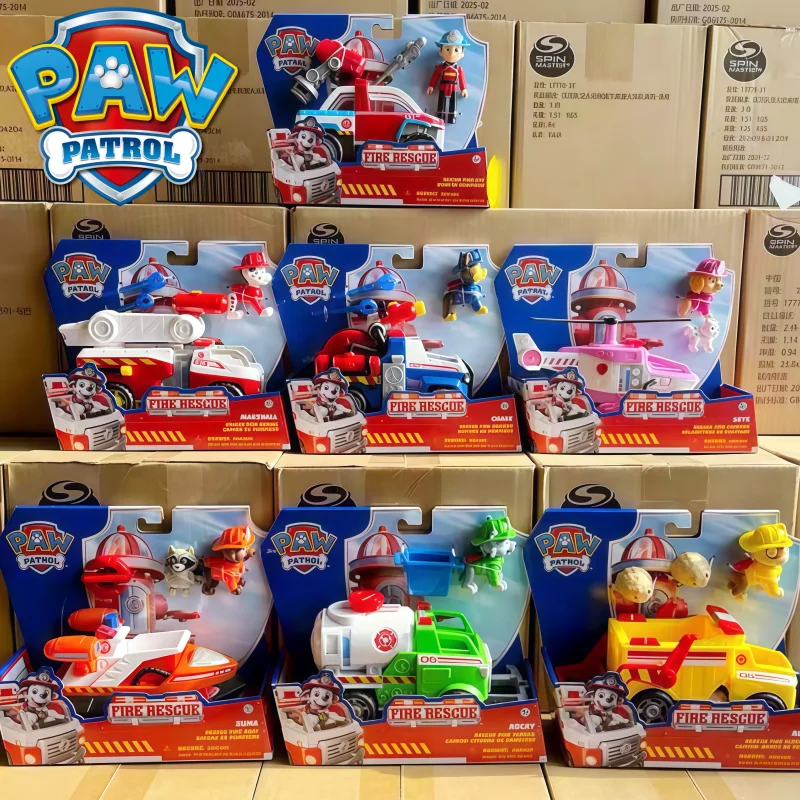 

Original Paw Patrol Firefighting And Rescue Series Ryder Tracker Everest Chase Rex Skye Rocky Marshall Action Figure Toy Gift