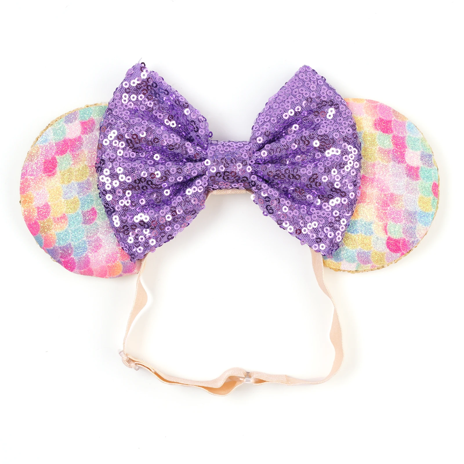 

Эластичные повязки на голову с ушками мыши 3,3 дюйма для взрослых и новорожденных, блестящие регулируемые повязки для волос, аксессуары для детского косплея, DIY, для фестивалей и путешествий