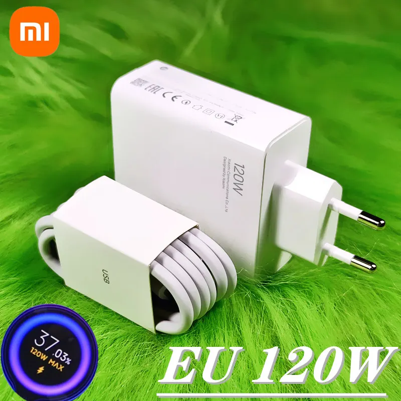 Зарядное устройство Xiaomi 120 Вт, адаптер для быстрой зарядки EU Turbo, кабель 6A Type C для gan3 Poco F4 GT MI 11T 12S Pro Redmi Note 11 Pro+ 5G