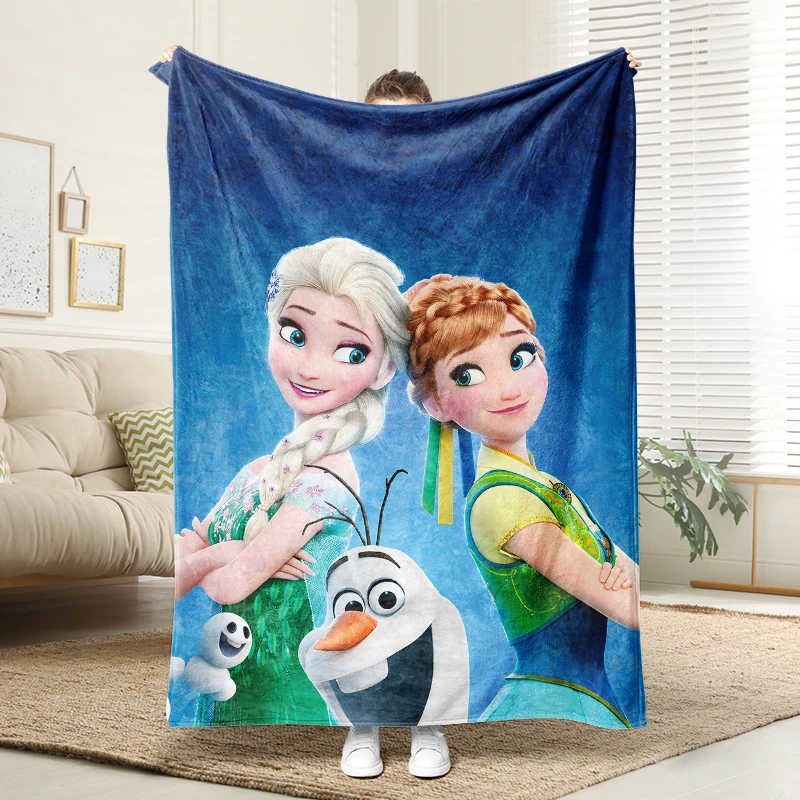 

Frozen Princess Flannel Blanket Fluffy Cozy Throw Children Adult Nap Blankets Soft Bedding Blanket for Party Home Decorations