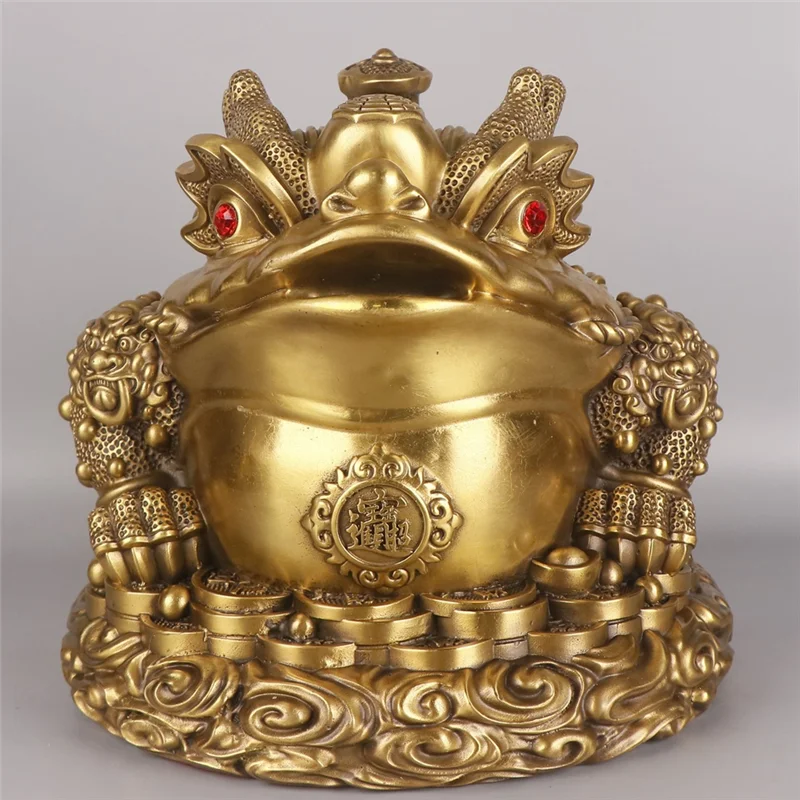 Animal Toad Ornament Copper Three-Legged Feng Shui Living Room Store Desktop Figurines For Home Decoration
