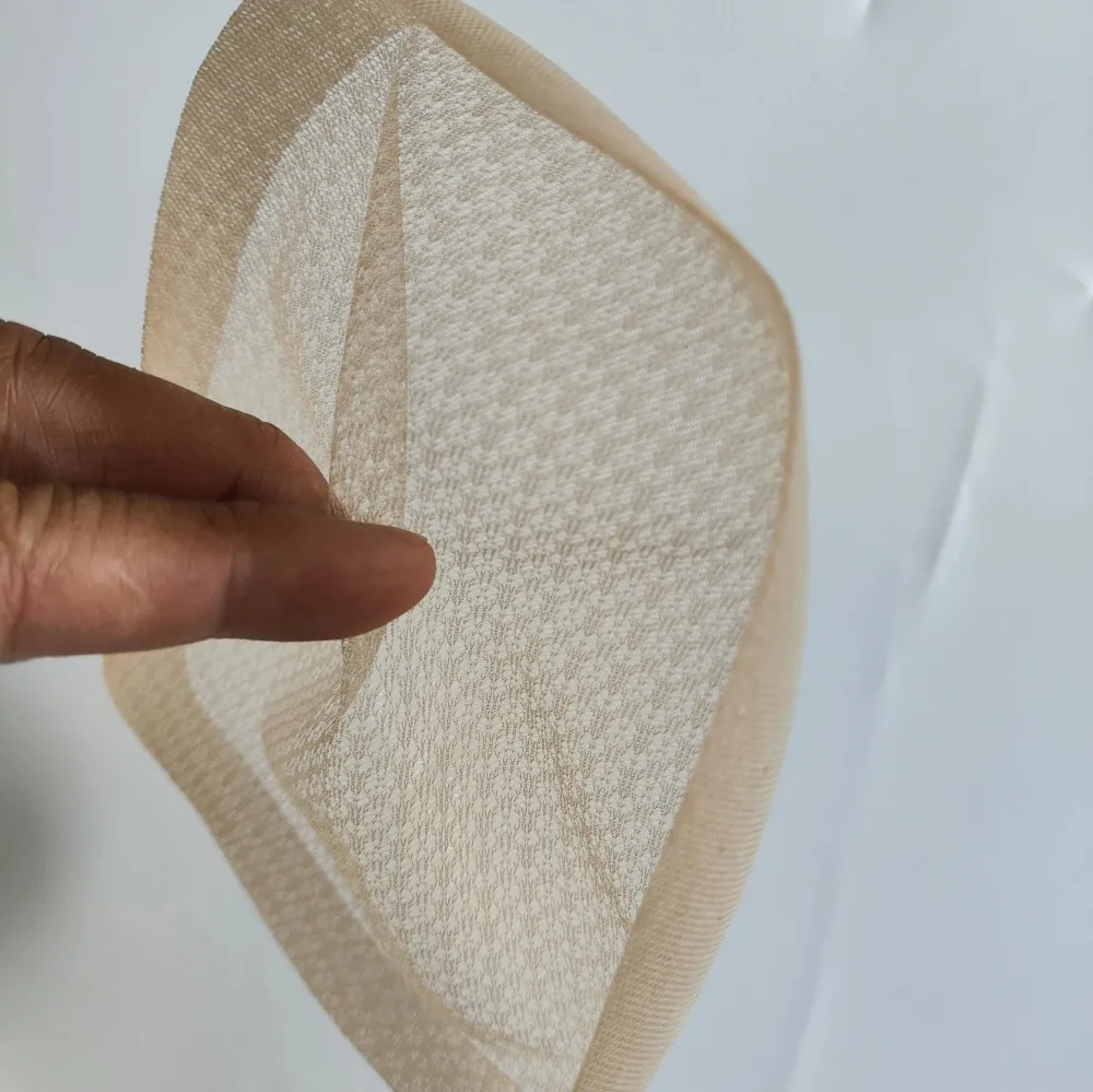 Two Layer Of Lace Net And Diamond Net With Edge Pre Glued Lace  Wig Cap For Crocheting Hairpieces And Wigs