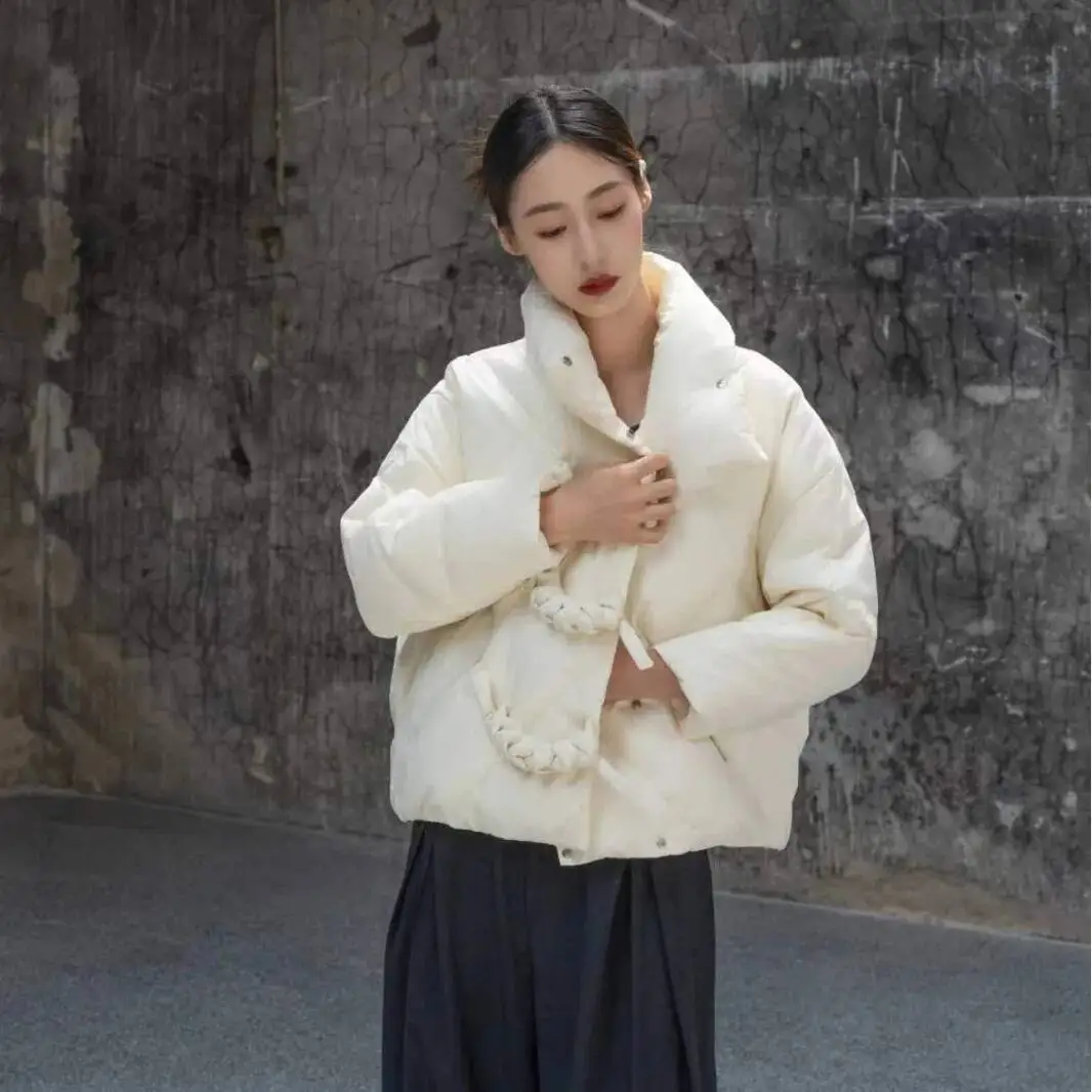 UMI MAO New Chinese Style Down Jacket Women's Short  Winter New Small Gentle Warm 90 White Duck Down Coat Femme