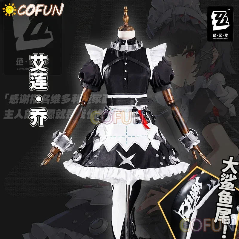 Game Zenless Zone Zero Ellen Joe Victoria Home Economics Maid Attire Cosplay Costume Halloween Outfits Women Anime Clothing Tail