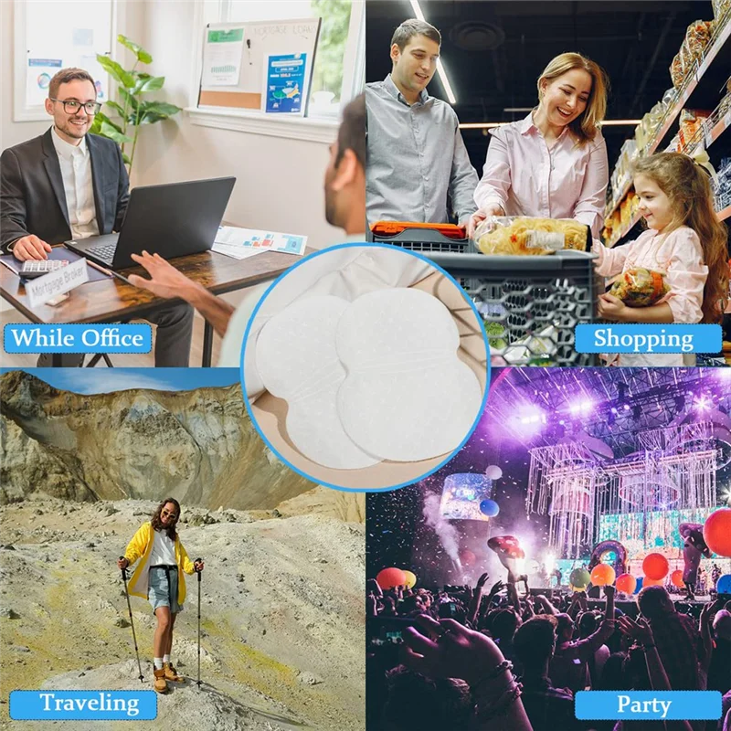 Almohadillas para el sudor para axilas, desodorante desechable, absorbente, antitranspiración, Unisex, 50 piezas