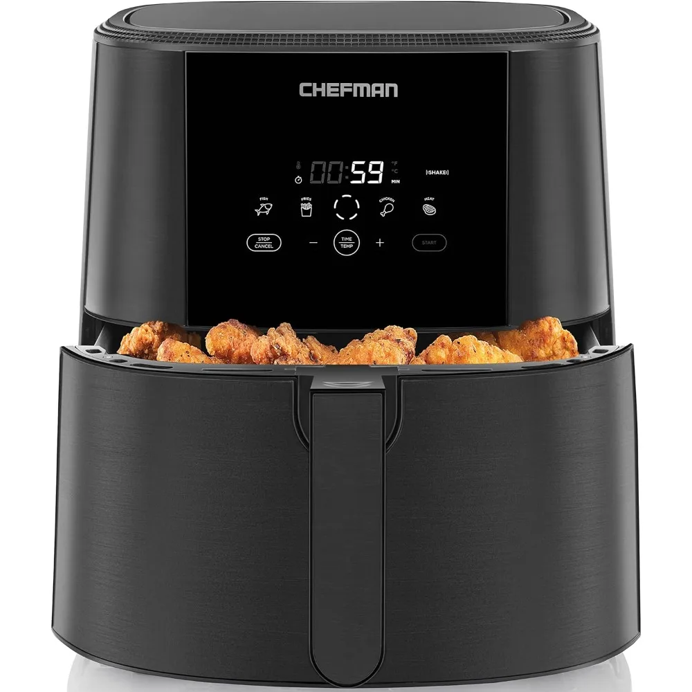 

Touch Air Fryer, 8-Quart, One-Touch Digital Controls for French Fries, Chicken, Meat, Fish, Nonstick Dishwasher-Safe Parts,Black