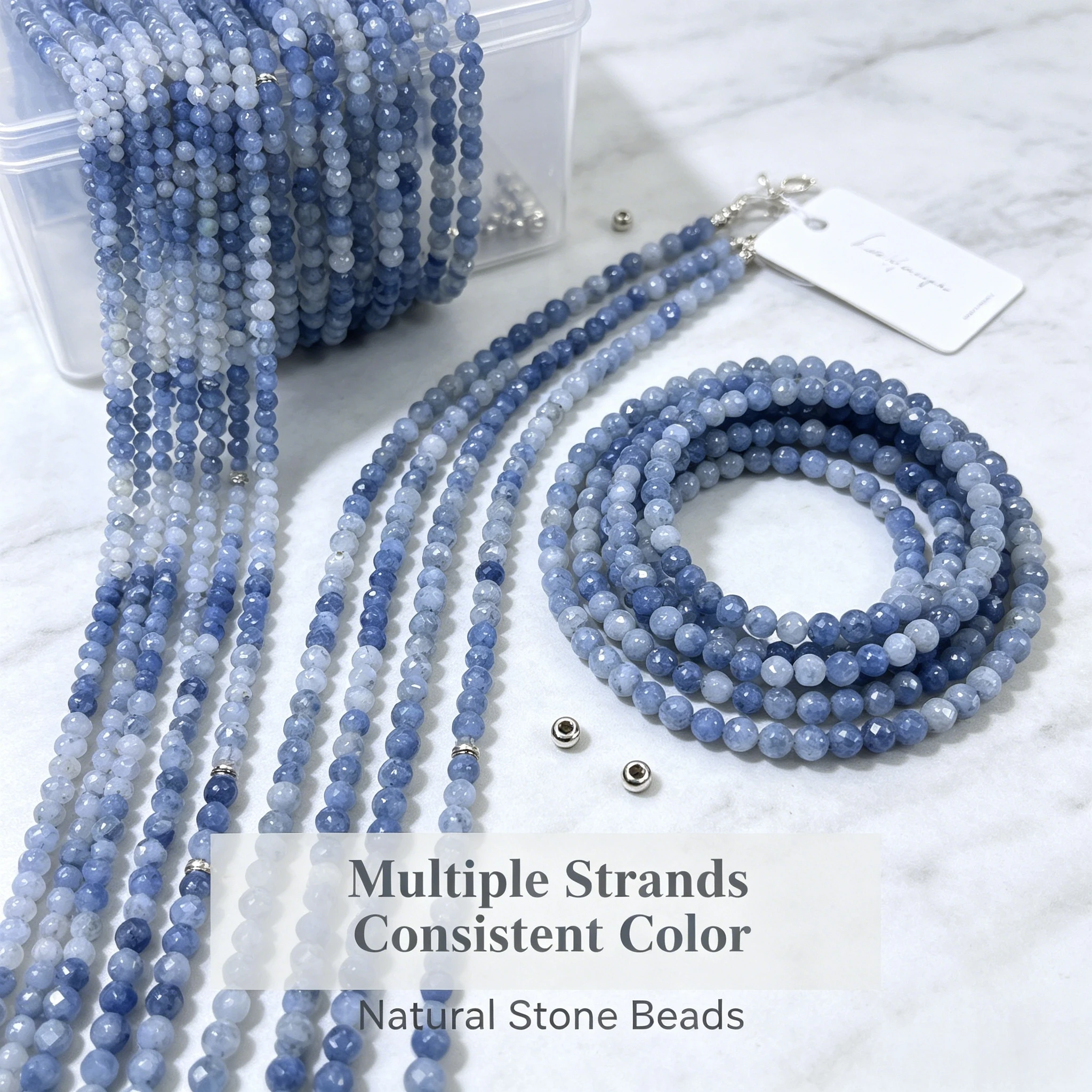Faceted Natural Gradient Aquamarine Beads Gemstone Loose 2 3 4mm Color Beads Necklace Bracelet DIY Handmade Jewelry Accessories view 5