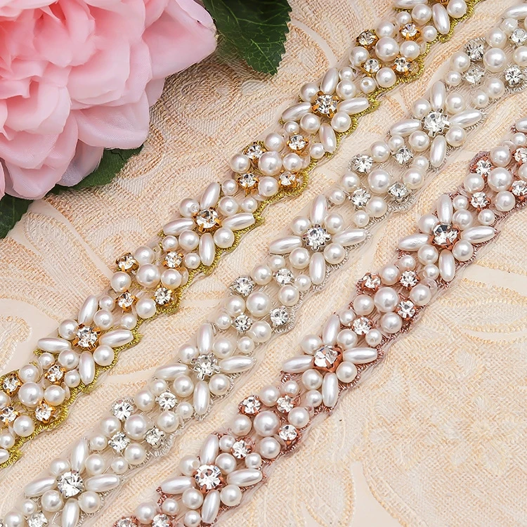

Luxury Alloy & Pearl Waist Chain with Rhinestone, Hand-Beaded Embellishments for Women's Dress