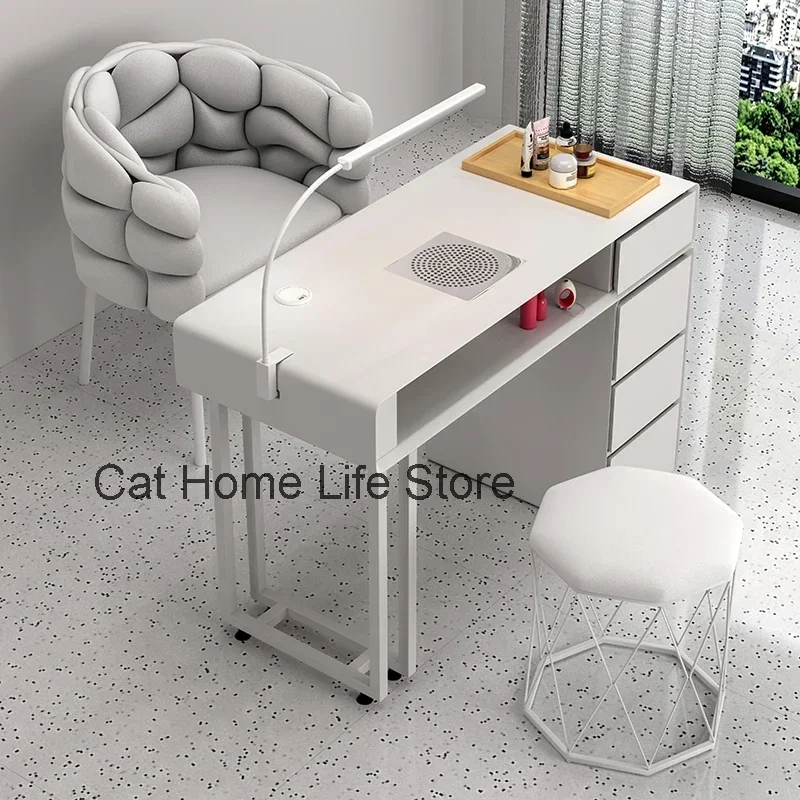 Portable Nail Tech Table Modern Slim Designer Table Manicure Nail Dust Collector Schminktisch Beauty Salon Accessories MQ50NT