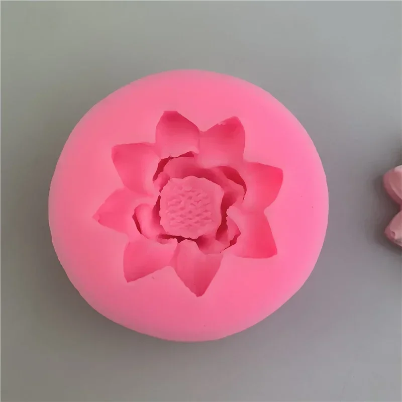 A Creative Lotus Shape Silicone Mold Cake Mold Handmade Soap Plaster Decorative Flower Decoration Mold Accessories Supply