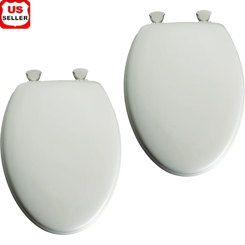 

Elongated Traditional Wood Toilet Seat 2 Pack Durable Comfortable Easy Installation Bathroom Accessories Home Improvement