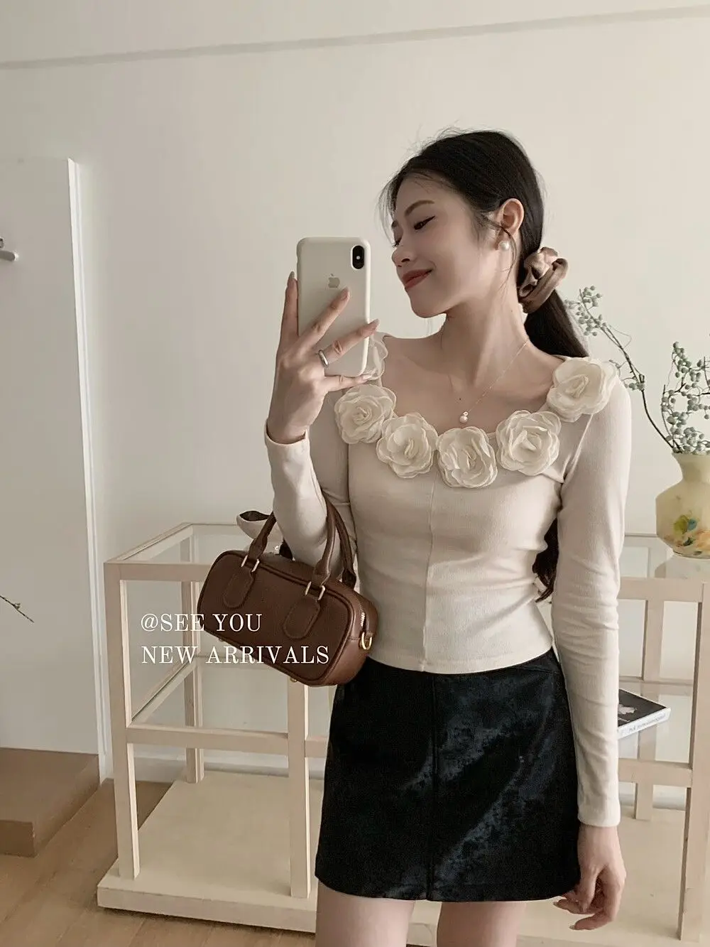 

3D Floral Sweater Women - Street Style Age Defying Long Sleeve Top, Versatile Slim Fit Pullover, Y2K Bodycon Knit Blouse, Elegan