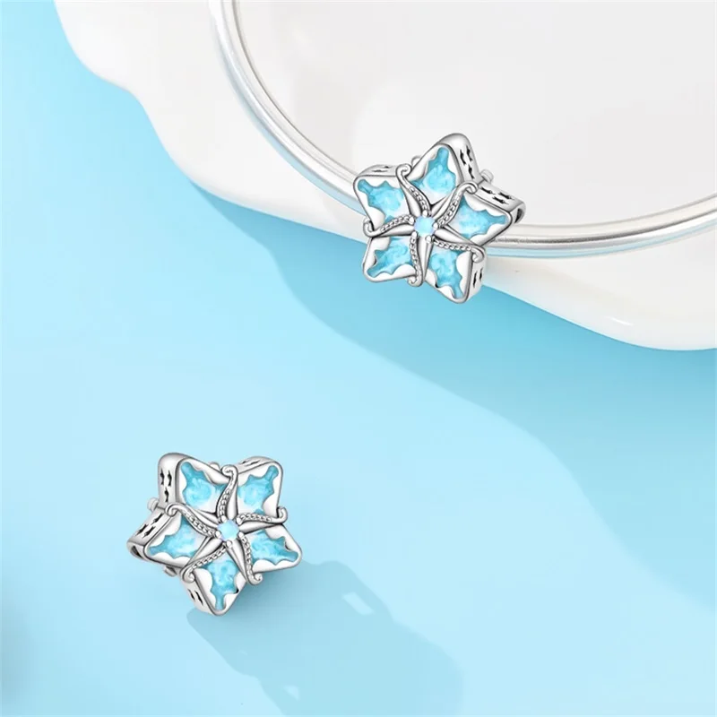 Original Charms Plata 925 Silver Luminous Halobios Charm Turtles Mermaids Starfish Bead Fit 3mm Bracelet DIY For Women Jewelry