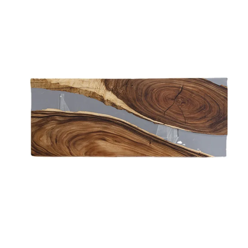 New Chinese Epoxy Resin River  Log Tea Table Net Red Tea  South American Walnut Solid Wood Office Ice Crystal Table