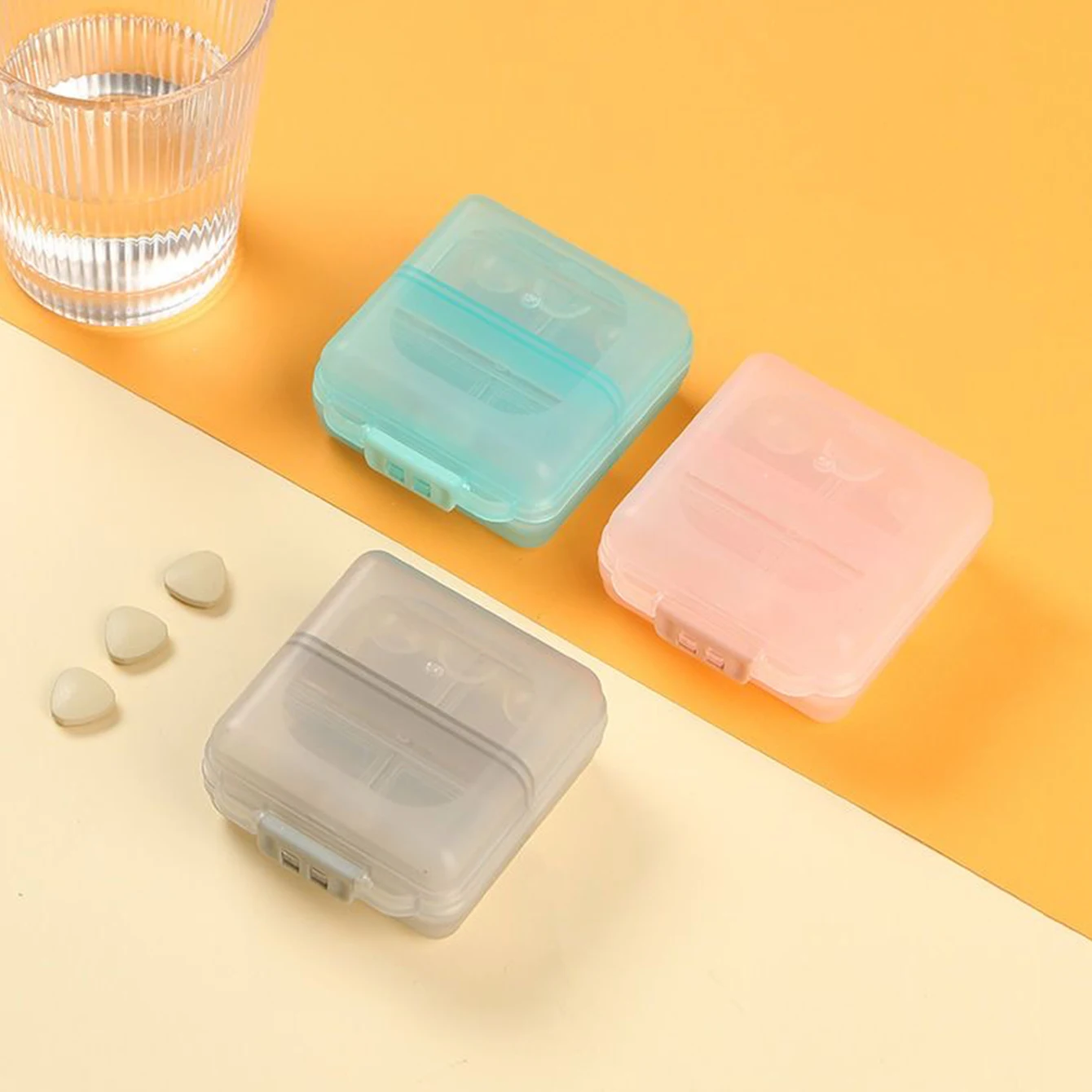 Portable Double-layer Buckle Packaging And Sealing, 6-cell Drug Compartment Storage Small Medicine Box