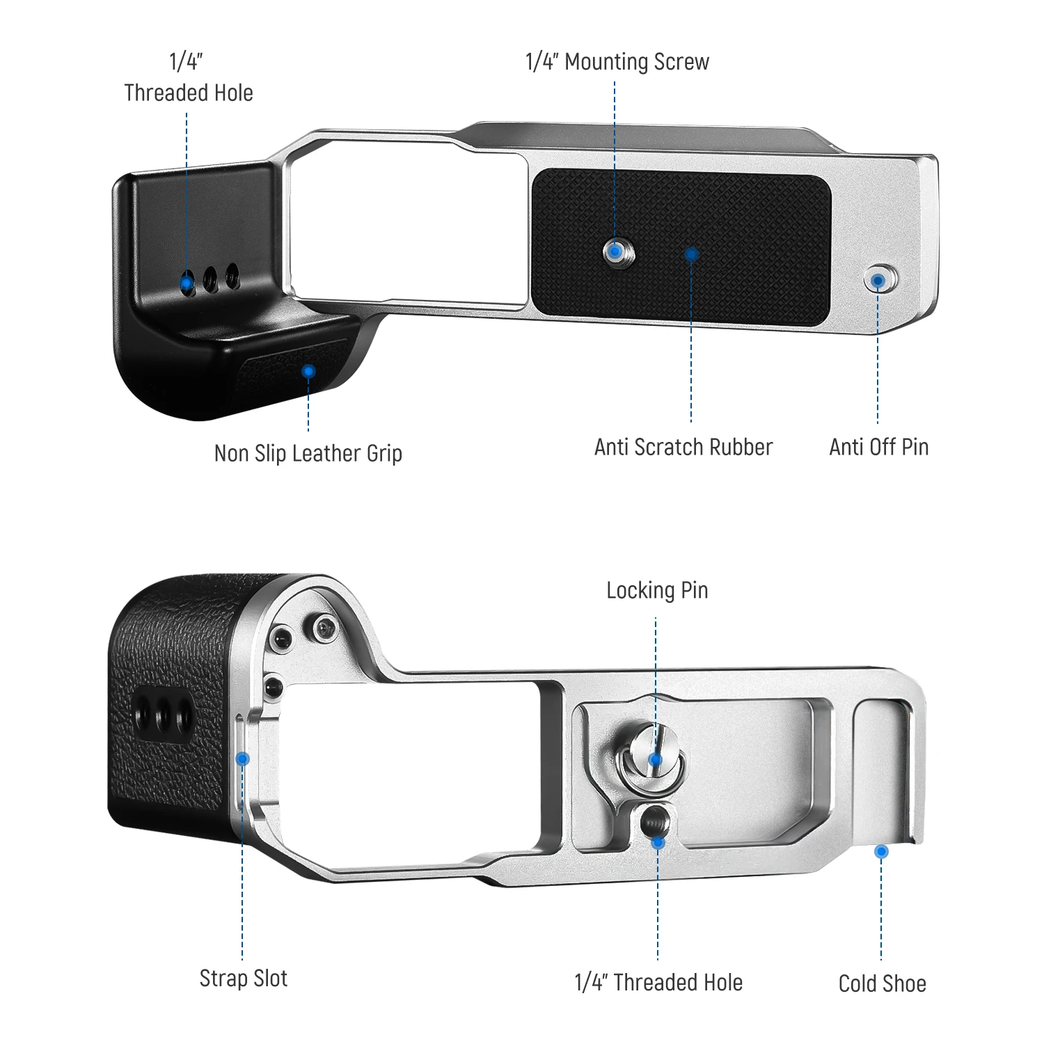 NEEWER Camera Grip for Nikon Z fc, Aluminum Alloy L Shaped Handgrip with Retro Leather Handle, For Nikon Z fc Mirrorless Camera