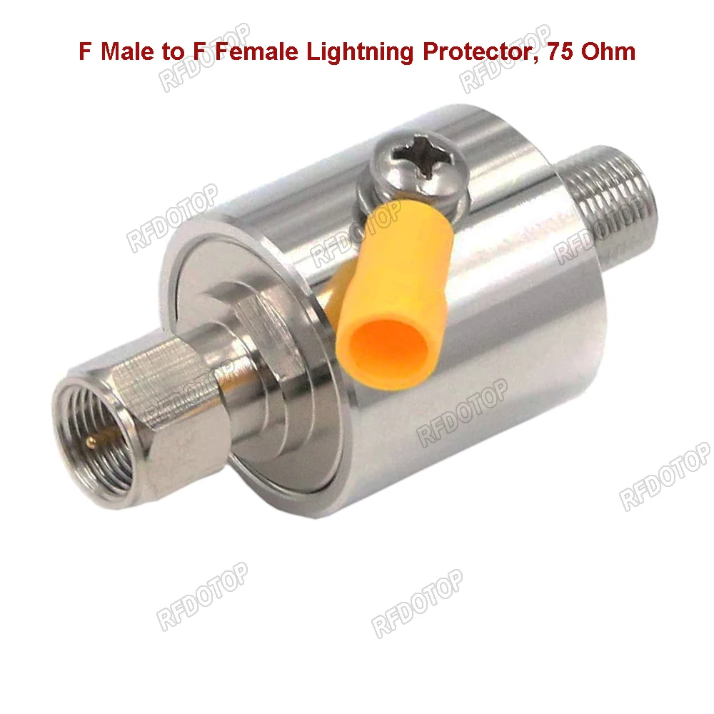 

F Type Coaxial Lightning Arrester F Type Male to Female 3GHz 75 Ohm Lightning Protector with 90V Gas Tube Surge Arrester