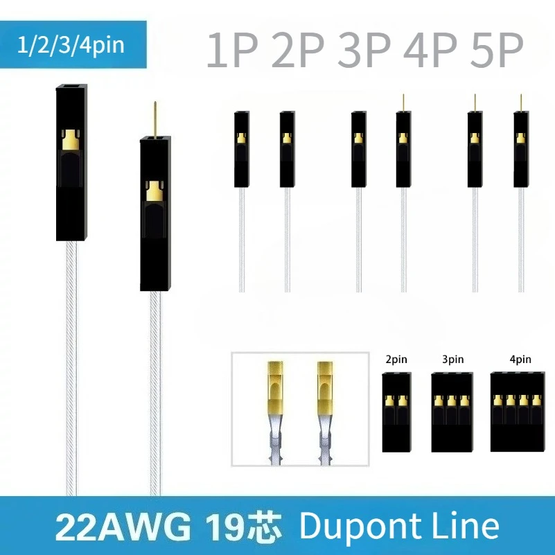 Dupont Cable 2.54mm Pitch Soft Silicon Wire 22AWG 1/2/3/4/5Pin Female to Female/Male Jumper Wire for RC Drone DIY Kit Breadboard