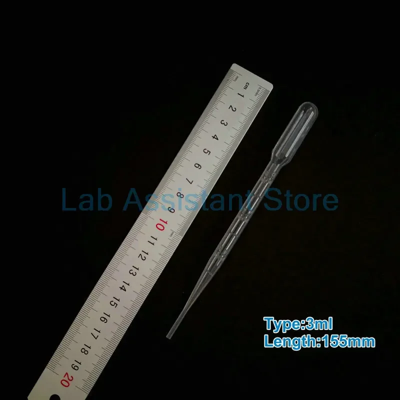 Imagem -02 - Laboratório Plástico Transparente Pipeta Graduada Conta-gotas Plástico Descartável 3ml 100 Pcs 200 Pcs 300 Pcs 500 Pcs 1000 Pcs