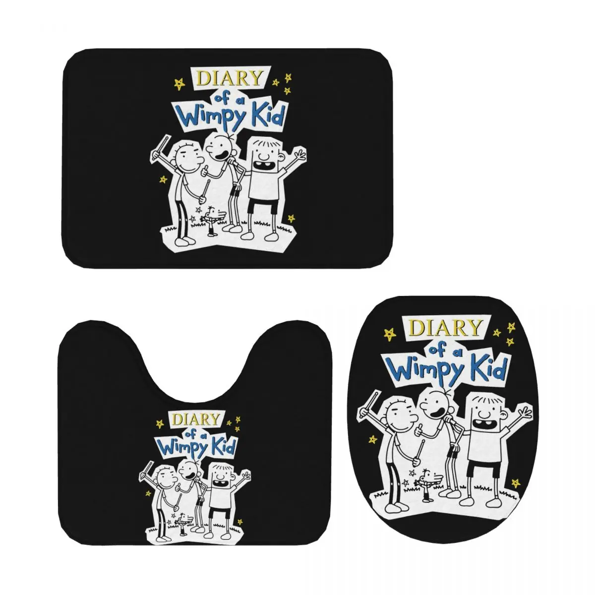 

Дневник Wimpy Kid Wimpy Kid Group 3-х предметный коврик для ванной комнаты Набор для ванной комнаты Крышка для унитаза Домашний декор Нескользящий ковер Напольный коврик
