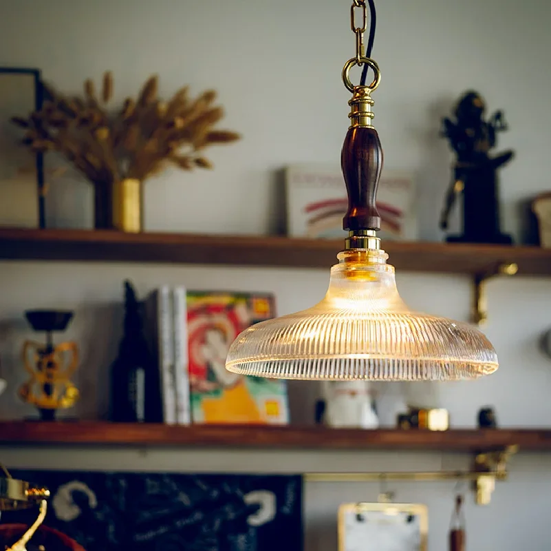 Lampadario in vetro a coste retrò luce industriale vento lampadario in ottone sala da pranzo camera da letto luce semplice