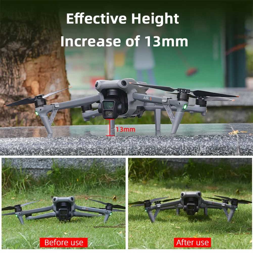 معدات الهبوط لـ DJI Air 3 لـ Air 3S ملحقات طائرة بدون طيار مجموعة ممتدة قابلة للطي لطائرة DJI Air 3 بدون طيار زيادة قوس التوسع