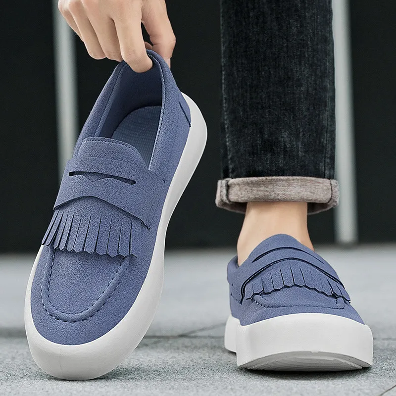 

New Fashion Blue Mens Summer Shoes Size 39-46 Leather Loafers Shoes Men Slip-on Comfortable Flat Casual Shoes Man zapatos hombre