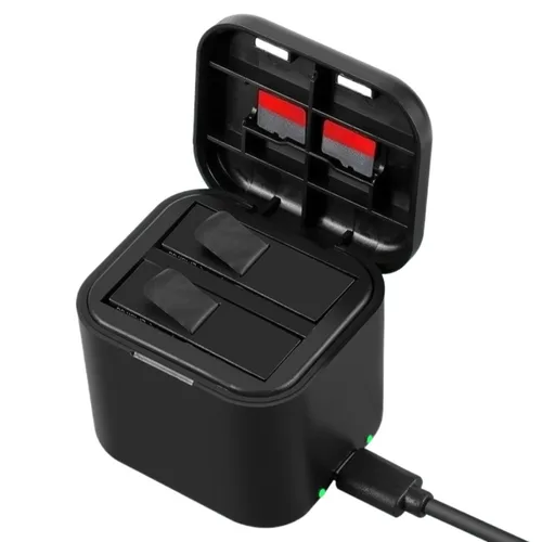 Cargador rápido de batería para Insta360 Ace Pro/Pro 2/Ace, almacenamiento de batería de carga Dual con ranura para tarjeta de memoria para Insta360 Ace Pro 2