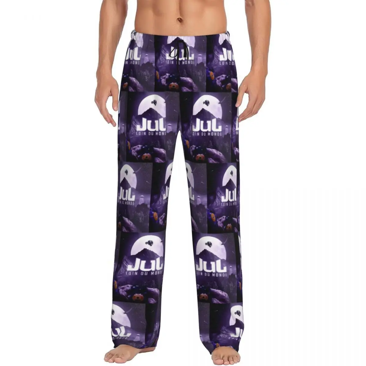 Custom Men's JUL French Rapper Pajama Pants Print Sleep Sleepwear Bottoms with Pockets