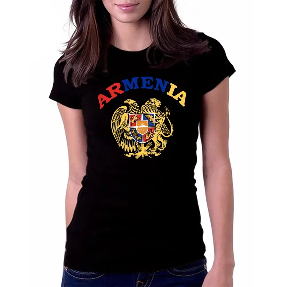 Classic Nation Flag Ceative Girls Apparel ARMENIA T Shirt Women Custom Black Tshirt Arm Country T-Shirt Armenian Hipster Clothes