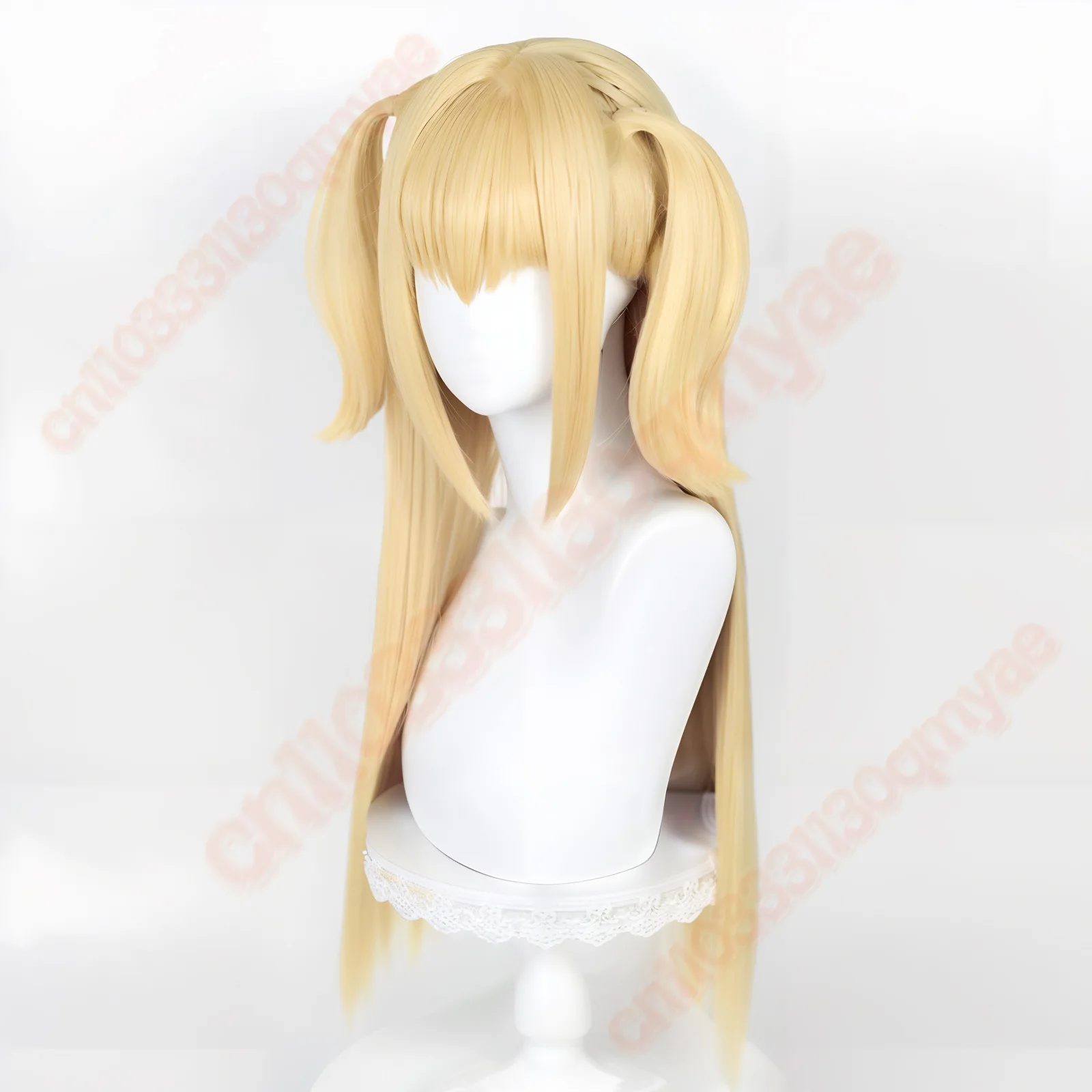 Anime Death note MisaMisa Cosplay Pruik Misa Amane Lange Blonde Dubbele Staarten Hittebestendige Haar Halloween Party Pruiken + Pruik Cap