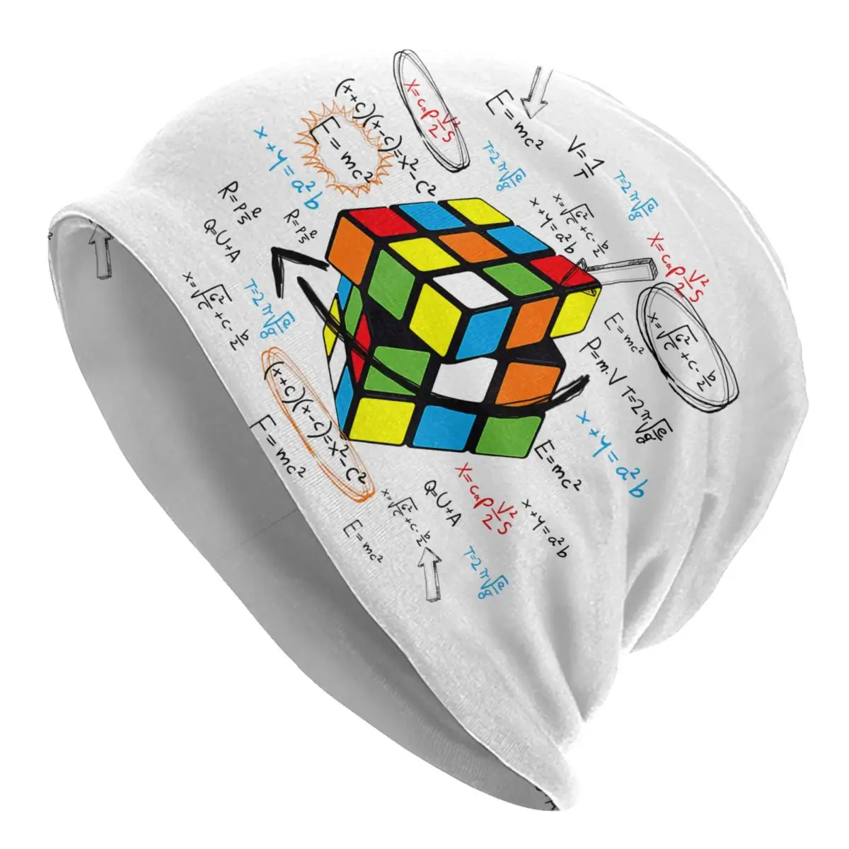 Custom Math Rubix Rubixs Cube Bonnet Hats Hip Hop Knitted Hat For Women Men Winter Warm Skullies Beanies Caps