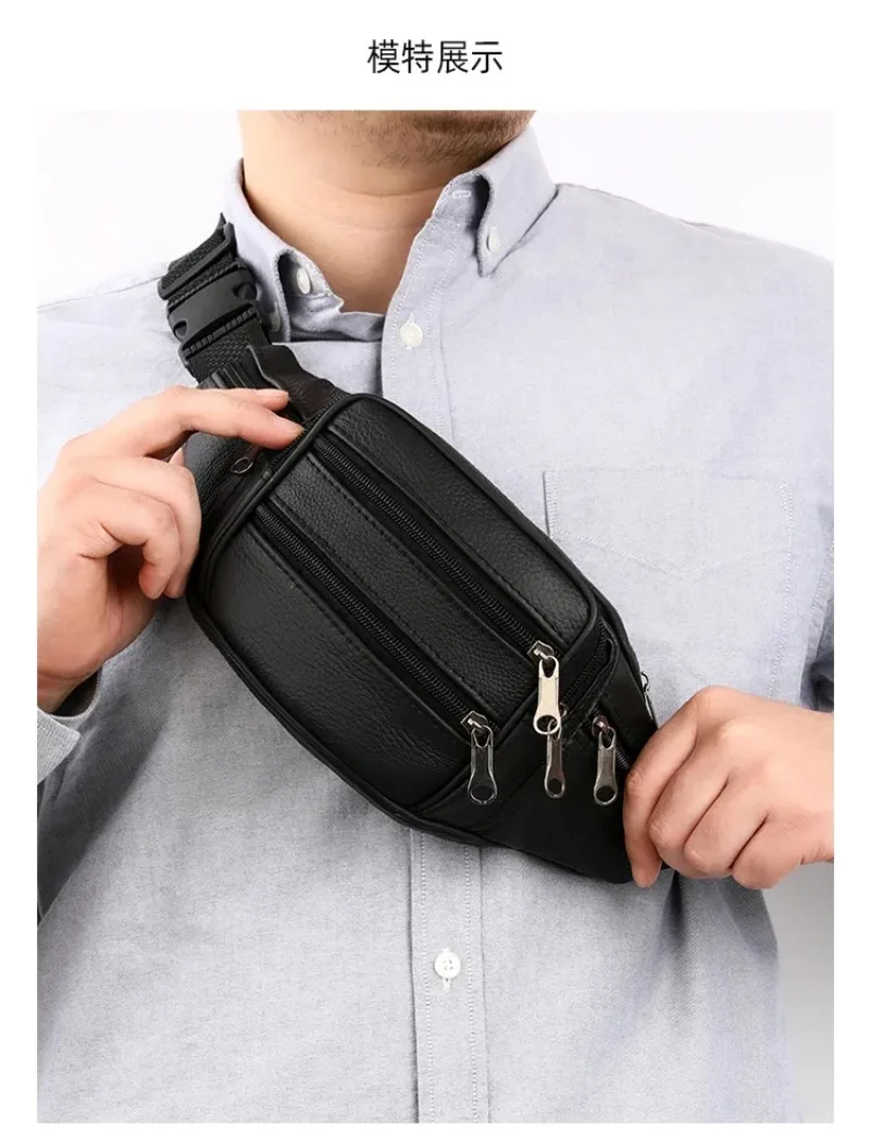Umhängetasche Luxuriöses Design Langlebige Taschen Brusttasche Business Herren-Handtasche Schultertasche Herren Echtleder Brusttaschen – Detail 4