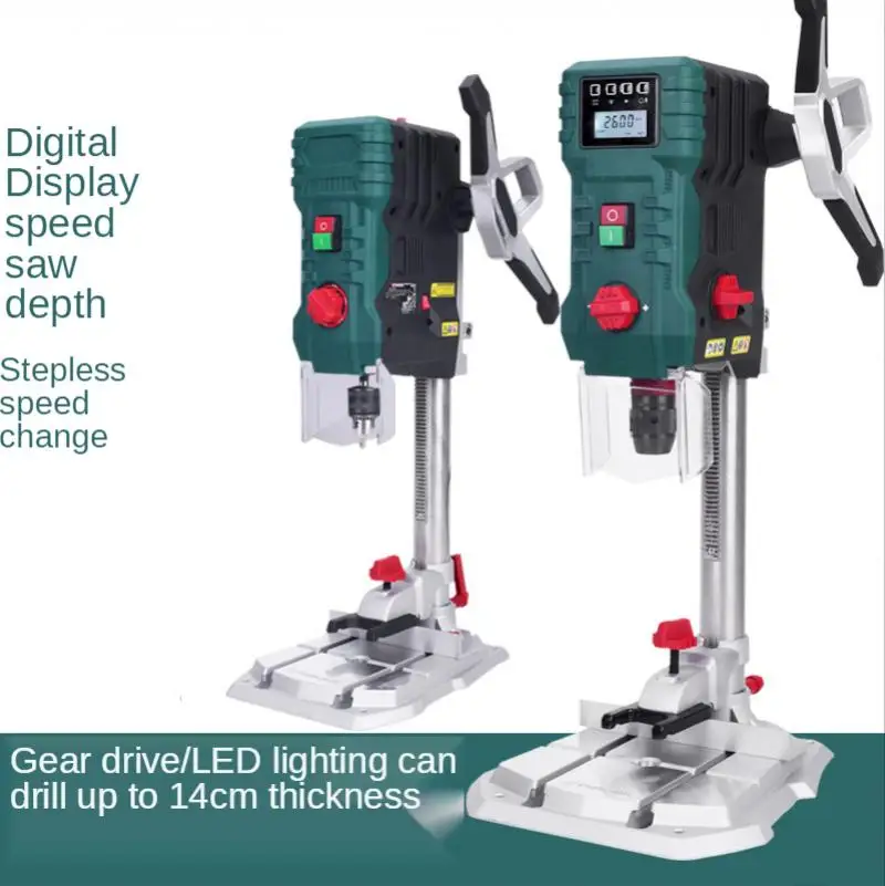 Taladro de banco con pantalla Digital de 220V con posicionamiento infrarrojo, velocidad ajustable, máquina perforadora de banco para carpintería, herramienta eléctrica