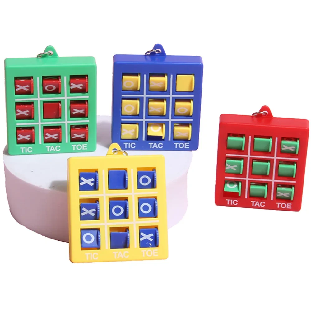سلسلة مفاتيح لعبة تيك تاك تو مع حلقة مفاتيح ، حاملات مفاتيح محمولة ، ملونة ، هدية حفلة عيد ميلاد للأطفال #5