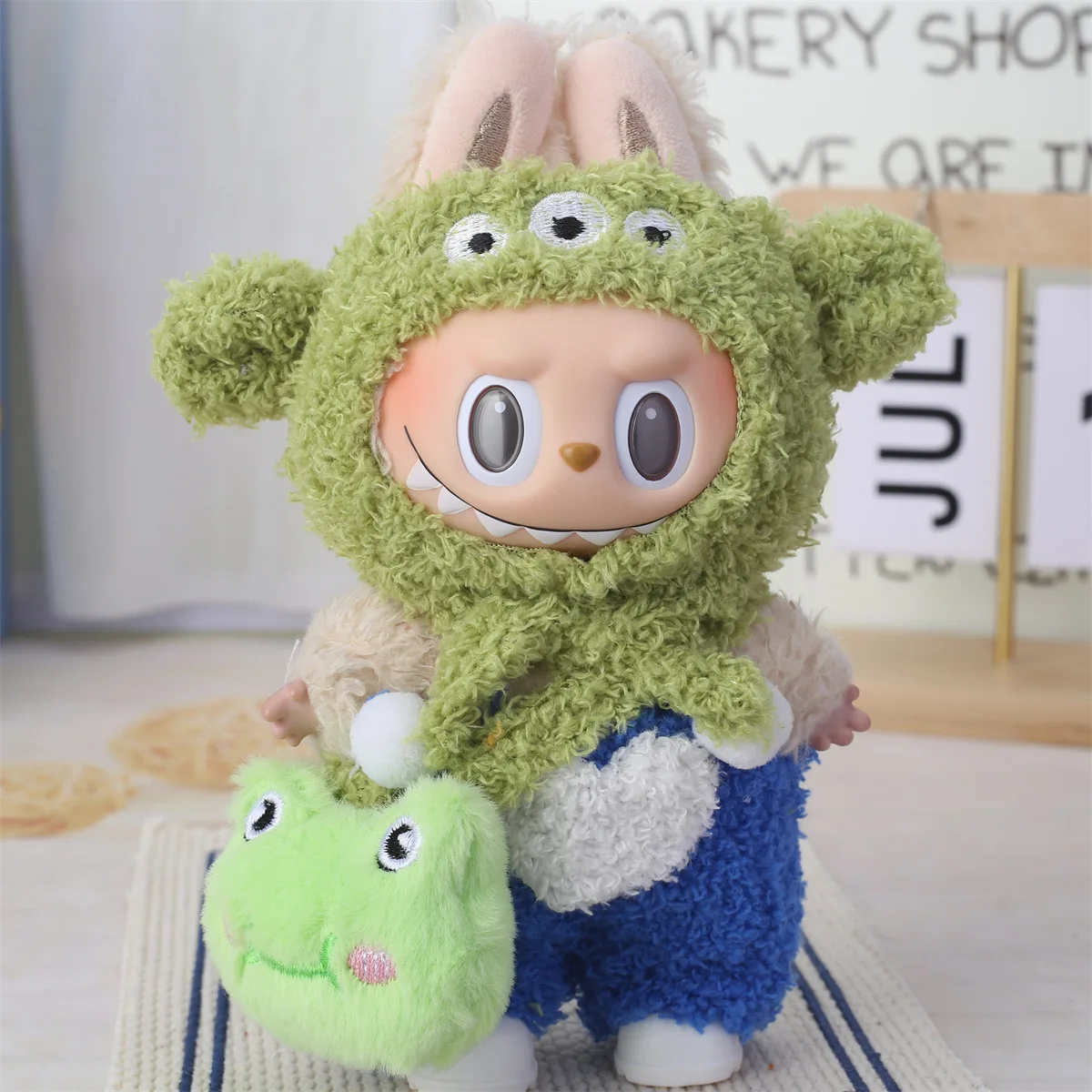 

Mini Plush Doll's Animal Clothes Outfit Accessories For 17cm Labubu Doll Cute Capybara Elephant Duck Hoodie DIY Clothing No Doll