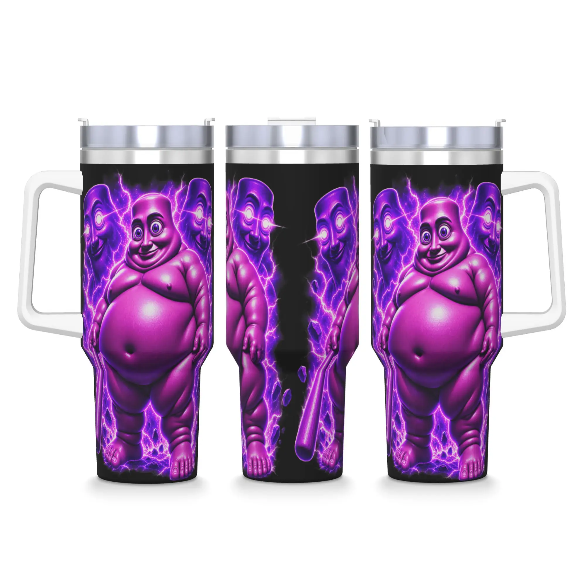 Fat Tung Sahur Meme Brainrot Unhinged Laser Beam Eyes Tumbler Cold and Hot Water Bottle Insulated Stainless Steel Thermal Mug