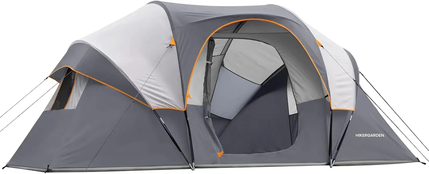 10 Person Camping Tent - Portable Easy Set Up Family Tent for Camp, Windproof Fabric Dome Tent Outdoor for Hiking, Backpacking