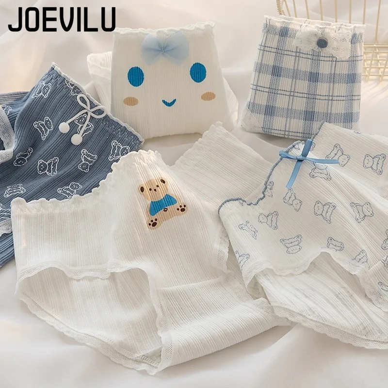 

Women's Cute Bear Cartoon Underwear Girls' Mid Waist Students Use Soft Hip Hugging Underwear Soft and Fresh Underwear