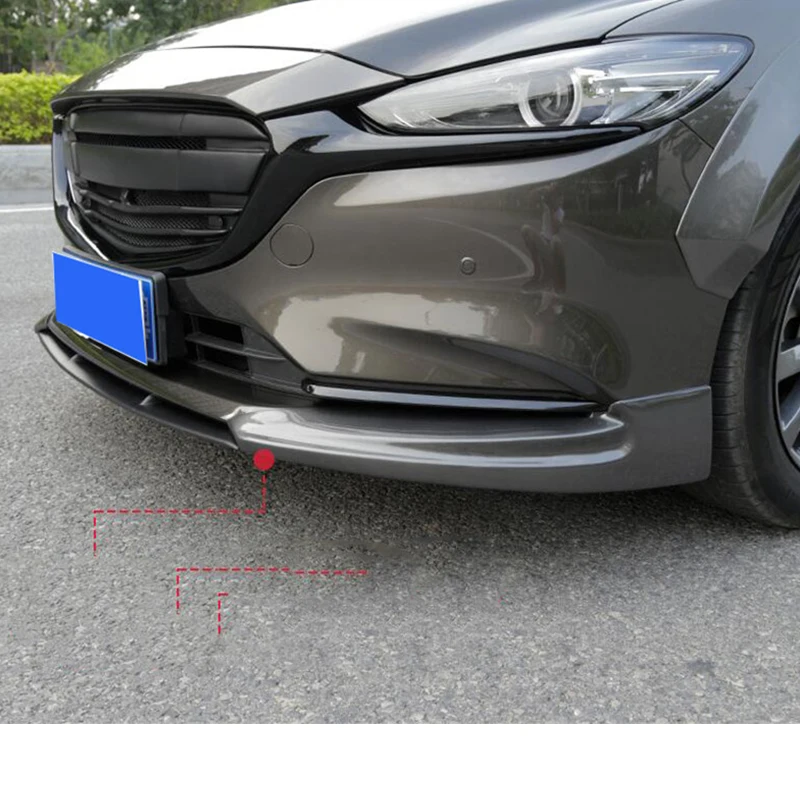 For 2019-2022/Mazda 6 ABS Front Bumper Lip Diffuser Splitter Anti-Collision Accessories Body Kit, Glossy Black