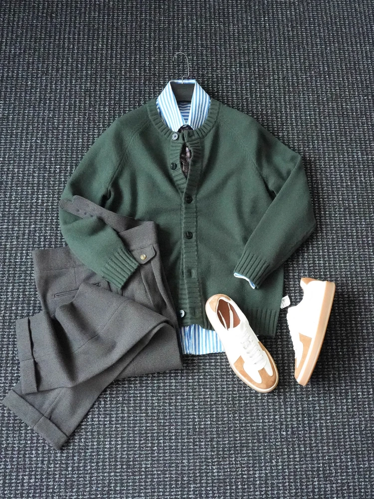 

Утепленный шерстяной вязаный кардиган-пальто мужской, простой, с длинным рукавом, воротником-стойкой, теплый, верхняя одежда, бренд Gi, подходит для повседневной носки